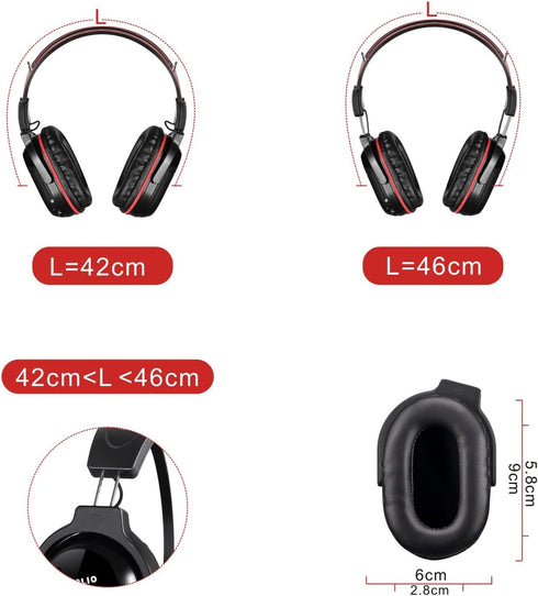 SIMOLIO 2 Pack IR Wireless Headphones for Car DVD, Universal Infrared Headphones for Kids, AUX Cord, Not Bluetooth