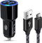 Fast Car Charger for Android & Micro USB Cable, compatible with Samsung Galaxy S7, Note 5, Moto E4, LG K30 & more.