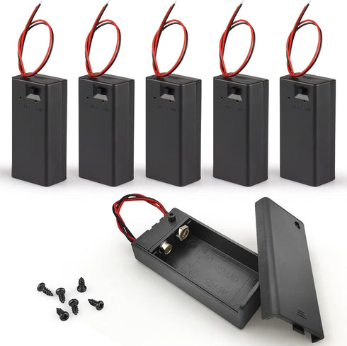 VWEICYY 6PCS 9V Battery Holder,9 Volt Battery Holder with LeadsWidely Used in Student