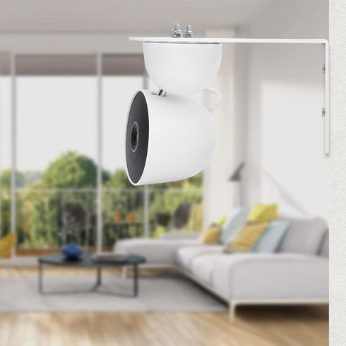 Metal Wall Mount Holder for Google Nest Indoor 2nd Generation Wired Security Cam, White