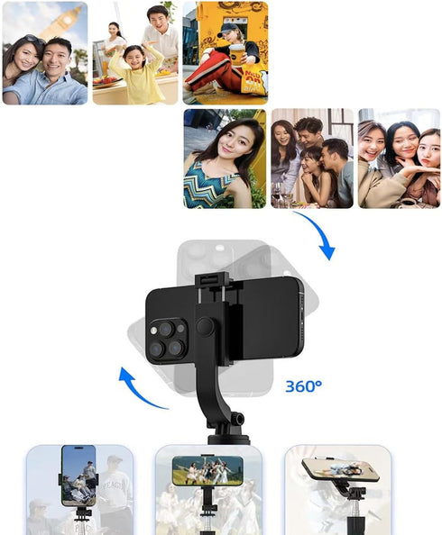 Tengsun 67 360 Phone Tripod & Selfie Stick Travel Tripod for iPhone Selfies, with Phone Holder Rotation Extendable