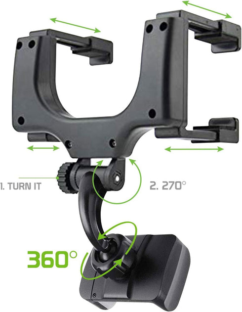 Cellet Vehicle Rear View Mirror Phone Holder Mount Universal Smartphone Cradle Compatible with iPhone Samsung