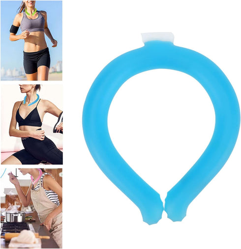 Neck Cooler, Reusable Wearable Hands Lasting Cooling Tube for Summer Heat, Neck Cooling Ring (Blue)