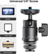 rubesee 1/4" 360 5.5lbs Mini Ball Head, Panoramic Camera Tripod Head with Screw Shoe Mount, Rotatable Metal Adapter