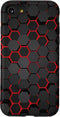 Cool Red and Black Geometric Hexagon Phone Case for iPhone SE (2020), 7, and 8. Stylish protection for your device!