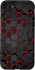 Cool Red and Black Geometric Hexagon Phone Case for iPhone SE (2020), 7, and 8. Stylish protection for your device!