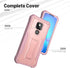 Moto G Play 2021 Case by ExoGuard, Rubber Shockproof Full-Body Cover with Built-in Screen Protector & Kickstand (Pink)