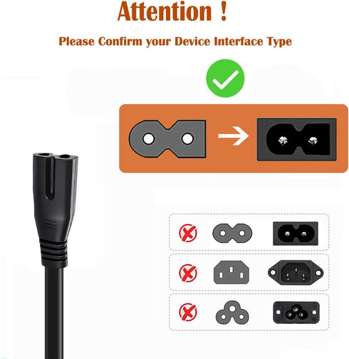 Metasources 2-Prong DRC-8312 8312NC DRC8312N DRC8312NC 8312 DRC8312 218104 120V 60Hz 36W AC in Power Cord Cable Plug