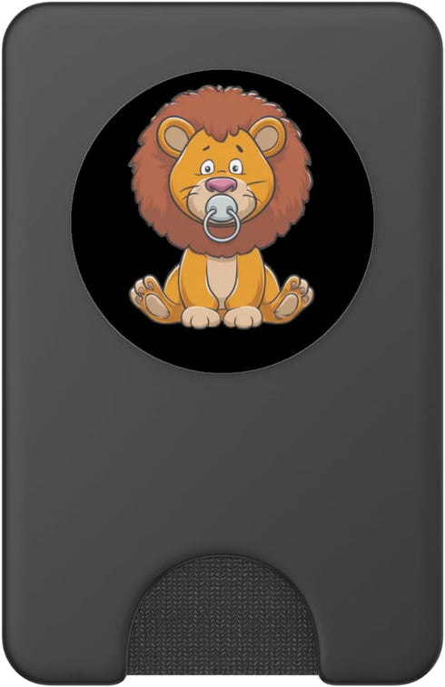 Pacifier Lion Outfit Cartoon Safari Lion Costume for Animal and Pacifier Lovers PopSockets PopWallet for MagSafe