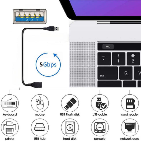 chenyang USB 3.0 Extension Cable, USB 3.0 Type A Male to Female Data Transfer Extension Cable 20cm