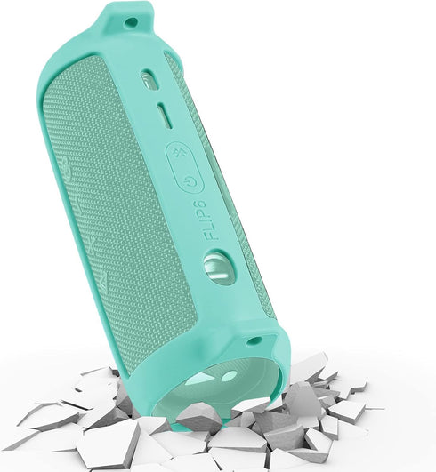 co2CREA Soft Silicone Case Replacement for JBL Flip 6 Portable Bluetooth Speaker (Teal)
