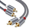 Goalfish 10M/32FT RCA Cable, 2RCA Male to Male Stereo Audio Cables, Hi-Fi Sound, Shielded, Grey for Home Theater