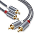 Goalfish 10M/32FT RCA Cable, 2RCA Male to Male Stereo Audio Cables, Hi-Fi Sound, Shielded, Grey for Home Theater
