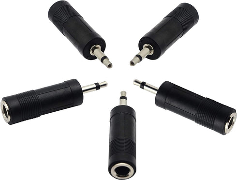 zdyCGTime 3.5mm to 6.35mm Adapter Mono Audio Male to Female Mic Plug Converter (5 Packs)