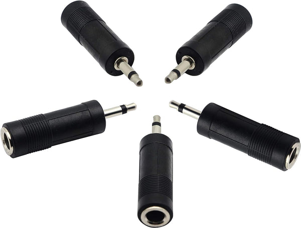 zdyCGTime 3.5mm to 6.35mm Adapter Mono Audio Male to Female Mic Plug Converter (5 Packs)