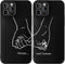 Black Matching Phone Cases for iPhone 14 Pro Max 6.7 inch, Couples Holding Hands Cover, Cute Always and Forever,