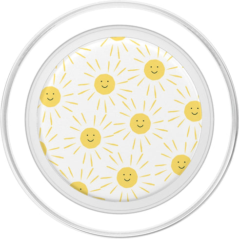 Smiling Sun Pattern Cute Happy Sunny Face Cartoon PopSockets PopGrip for MagSafe