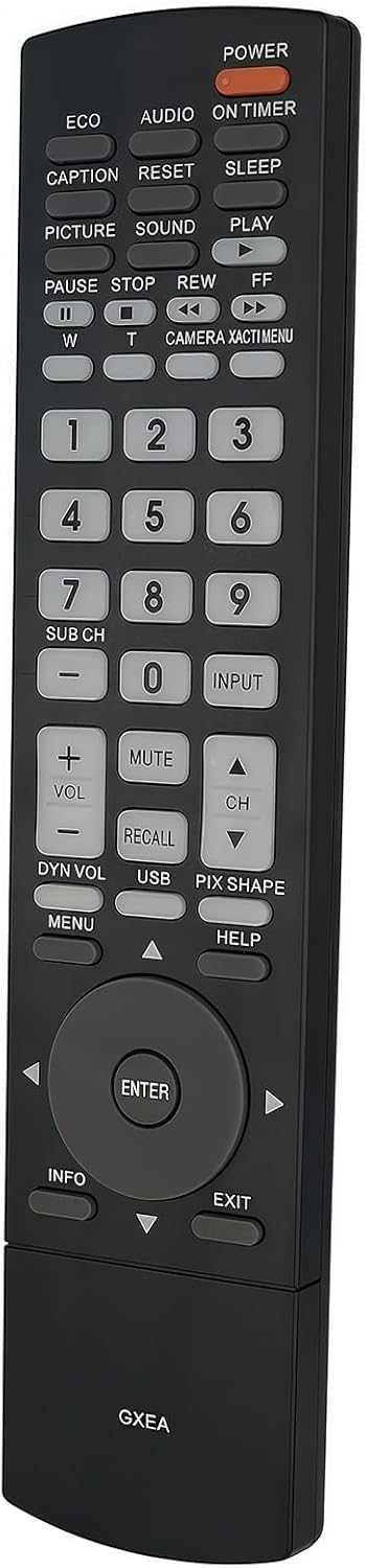 Replacement Remote Control for Sanyo GXEA TV Models DP52449 DP50749 DP50740 DP52440 DP32640 DP37840 DP42840 DP46840