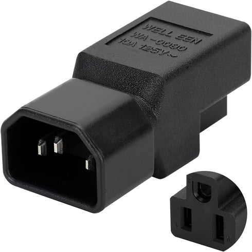 Dracaena 10 Pack IEC320 C14 Male to Nema 5-15R PDU USA UPS Extension Power Plug Adapter
