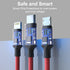 Multi 3 in 1 Extra Long USB Cable, 3M/10Ft Nylon Braided Type C/Micro USB/iPhone Lightning for Android/Tablets