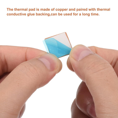 MECCANIXITY Heatsink Copper Sheet Shim, 1.5mm Thickness Pad with Thermal Conductive Adhesive Tape, 5 Set