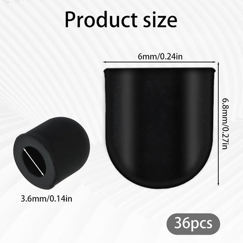 LXUEJIE 36Pcs 0.24inch (6mm) Rubber Tips for Stylus Pens, Replacement Nibs for Touch Screen Pen Soft No Scratches
