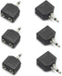 3.5mm Mono Male to Dual 3.5mm Female Mono Audio Y Splitter - Microphone Converter Headphone Adapter Connector - 6 Pcs