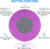 Waterproof Bluetooth Shower Speaker - Portable Wireless Water-Resistant Speaker with Suction Cup, Purple