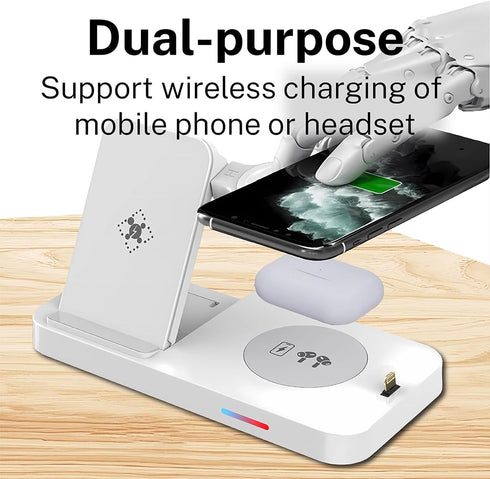 Wireless Charger, 4 in 1 Charging Station, Fast Stand for iPhone 15/14/13/12/11 Pro Max XR/XS 8 Plus, for Apple Watch