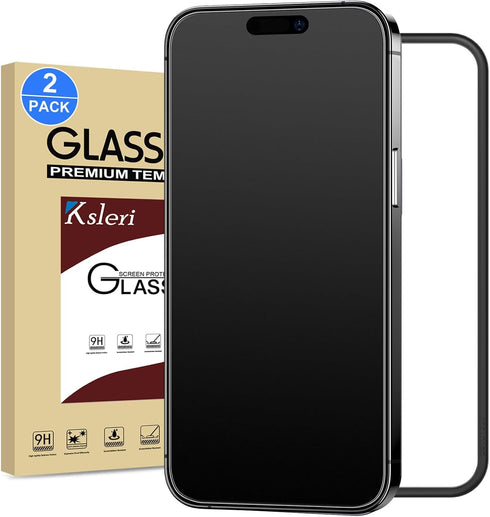 iPhone 15 Pro Max 6.7" Matte Glass Screen Protector 2 Pack, 9H Tempered, Anti-Glare, Easy Install, Dynamic Island