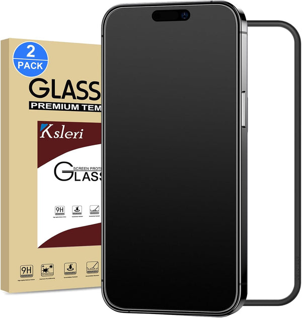 iPhone 15 Pro Max 6.7" Matte Glass Screen Protector 2 Pack, 9H Tempered, Anti-Glare, Easy Install, Dynamic Island
