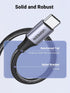 UGREEN USB to USB C Cable, 1.6FT Fast Charging Braided Cord for iPhone 15, Samsung Galaxy S24/S23, Pixel 8/7, CarPlay.