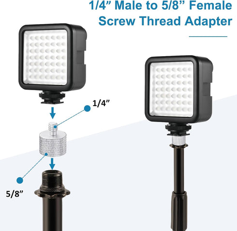 2 Pack 5/8" 1/4" Mic Stand Adapter, Female to Male Screw Thread Adapter for Microphone Stand, Camera Monitor, Tripod
