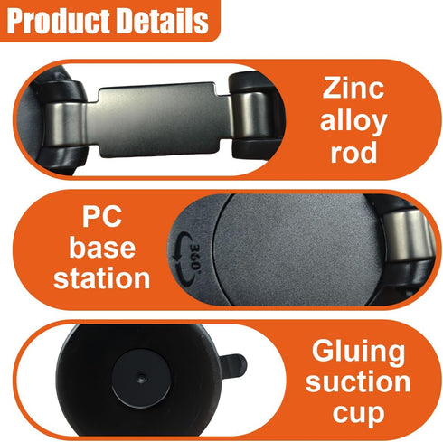 Deaelf 360 Car Magnetic Phone Holder, Foldable Auto Dashboard Phone Mount with Strong Magnet, Adjustable Car Vacuum