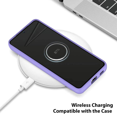 ZUSLAB Nano Silicone Case for Samsung Galaxy S21 Ultra 5G, Liquid Silicone Rubber Shockproof Full Protection (Purple)