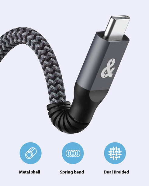 USB C to USB C 3.2 Cable (6.6Ft/100W/20Gbps), Compatible with iPhone 15 Pro Max, MacBook Air Pro