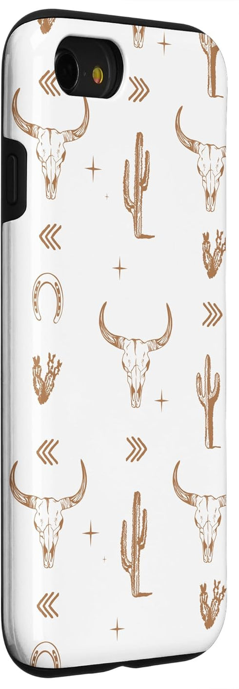 iPhone SE (2020) / 7 / 8 Western Country Boho Southern Bull Rustic Skull Chic Pattern Case