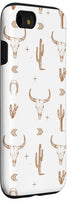 iPhone SE (2020) / 7 / 8 Western Country Boho Southern Bull Rustic Skull Chic Pattern Case