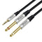 DTECH 5ft Audio Stereo Cable TRS 1/8 to Dual Quarter Inch TS 6.35mm Y Splitter, 3.5mm to 1/4 Adapter, Guitar AMP Aux
