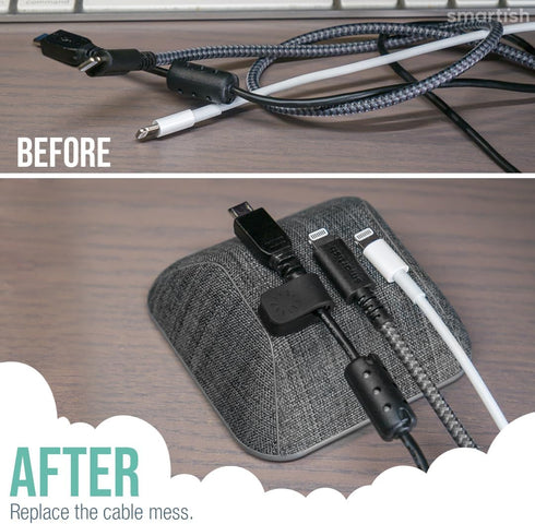 Smartish Magnetic Cord Holder - Cable Wrangler Organizer with Magnet Clips for Charger Management on Desktop or