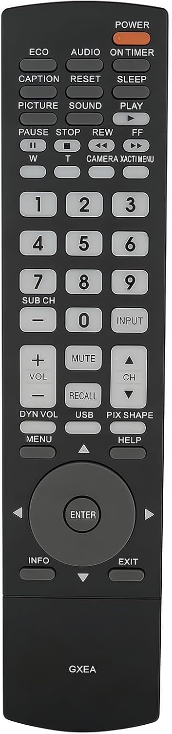 Replacement Remote Control for Sanyo GXEA TV Models DP52449 DP50749 DP50740 DP52440 DP32640 DP37840 DP42840 DP46840