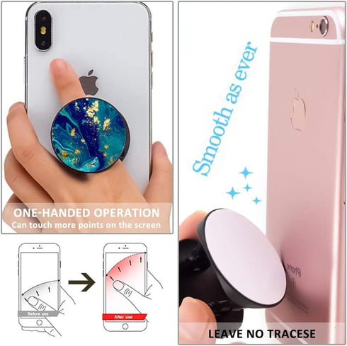 4 Pack Phone Grip, Cell Phone Holder for Smartphone, Finger Expanding Kickstand - Pink Purple Rose Gold Marble