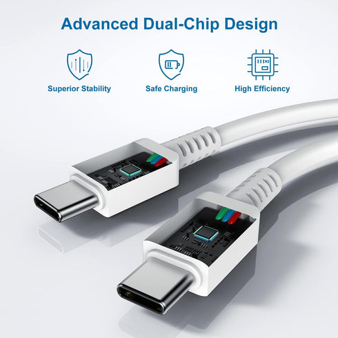 25W PD USB C Wall Charger 2 Pack & 6ft Cable for Samsung Galaxy S23 S22 S21 S20 Plus, Note 20 10 9, Pixel 6 5 4 Pro XL.