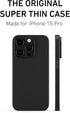 PEEL Original Super Thin Case Compatible with iPhone 15 Pro (Blackout) - Ultra Slim, Sleek Minimalist Design, Branding