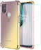 Cellular Phone Case for OnePlus Nord N10 5G, Clear Gradient Slim Shockproof TPU Cover with Tempered Glass Protector