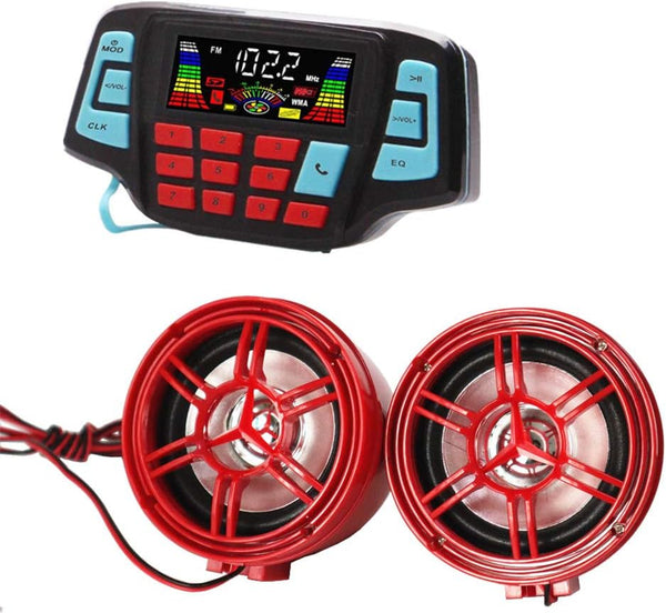 Motorcycle Audio Bluetooth Handfree System, FM Radio Stereo, Amplifier Speaker for UTV, ATV, USB Audio