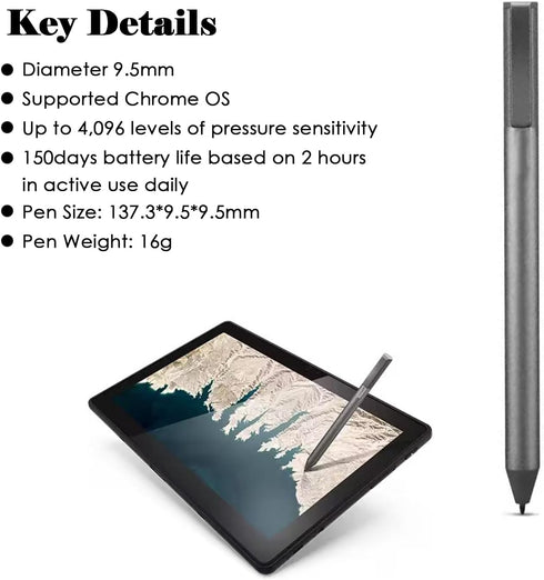 USI Stylus Pen for Lenovo (4X80Z49662), Compatible with Lenovo Duet 5 Chromebook 14, 300E Gen 3 Chromebook
