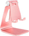 Rose Gold Foldable Aluminum Alloy Cell Phone Holder, Tabletop Metal Phone Stand with Adjustable Angle