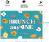 Festiblast 1st Brunch Themed Party Decorations, Brunch Anyone Backdrop Blue Breakfast Food Birthday Party Decor