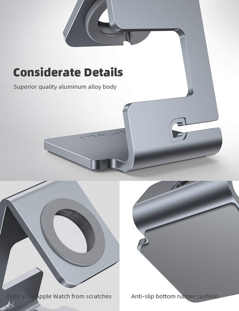 Lamicall Stand Suit for Apple Watch - Charging Dock Station Compatible with Apple Watch Series 7/SE, Grey